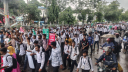 ছয় দফা দাবিতে সাতরাস্তা মোড়ে কারিগরি শিক্ষার্থীদের সড়ক অবরোধ