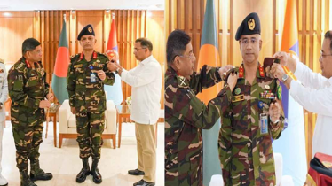 পদোন্নতিপ্রাপ্ত ২ সেনা কর্মকর্তাকে র‌্যাঙ্ক ব্যাজ পরালেন প্রধানমন্ত্রী