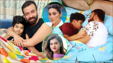 শাকিব খান ও সন্তানের ছবিতে ফেসবুক মাতালেন অপু-বুবলী