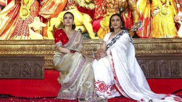 দুর্গাপূজায় একসঙ্গে রানি-কাজল দুর্গাপূজায় একসঙ্গে রানি-কাজল