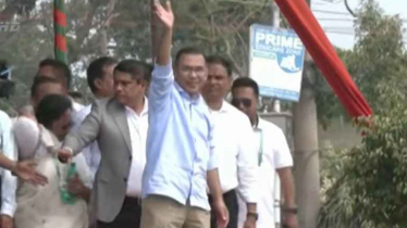 বরিশালে জনসভার মঞ্চে তারেক রহমান