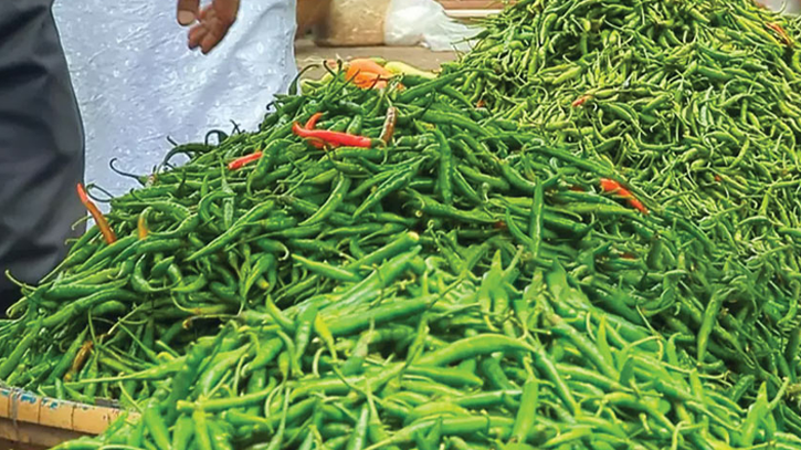 হিলিতে কাঁচা মরিচের দাম কেজিতে ৪০ টাকা কমেছে