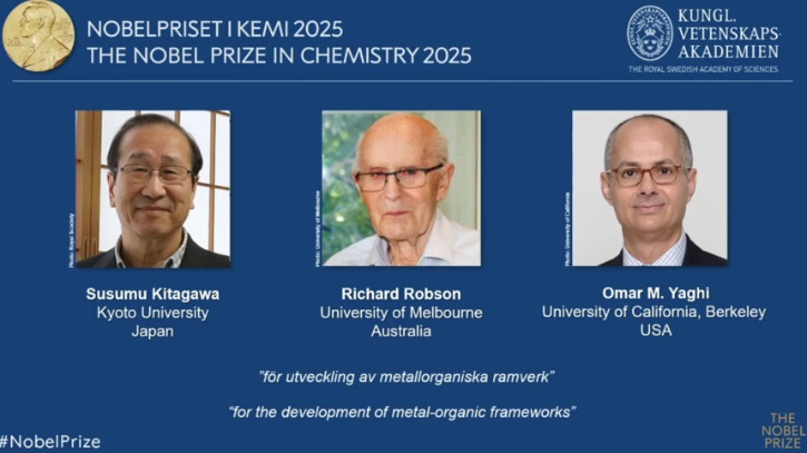 ধাতু–জৈব কাঠামোর উদ্ভাবনে রসায়নে নোবেল তিন বিজ্ঞানীর