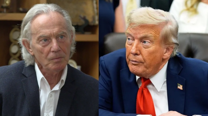 গাজা ইস্যুতে হোয়াইট হাউসে বৈঠকে ট্রাম্প-ব্লেয়ার