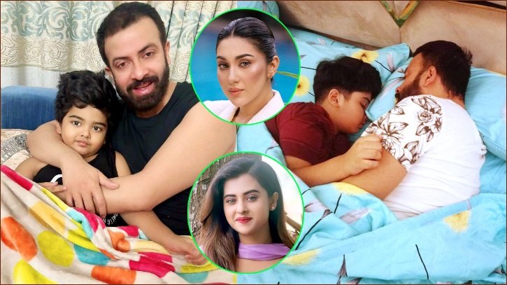 শাকিব খান ও সন্তানের ছবিতে ফেসবুক মাতালেন অপু-বুবলী