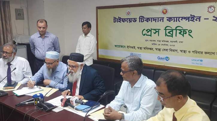 টাইফয়েড প্রতিরোধে ১২ অক্টোবর থেকে দেশব্যাপী টিকাদান ক্যাম্পেইন