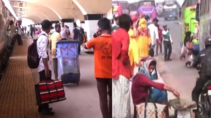 ট্রেনে ফিরছে মানুষ, ঈদযাত্রায় কমলাপুরে উপচে পড়া ভিড় ট্রেনে ফিরছে মানুষ, ঈদযাত্রায় কমলাপুরে উপচে পড়া ভিড়