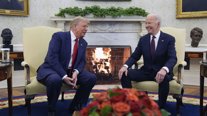 গাজা যুদ্ধবিরতিতে ট্রাম্পকে প্রশংসা করলেন বাইডেন