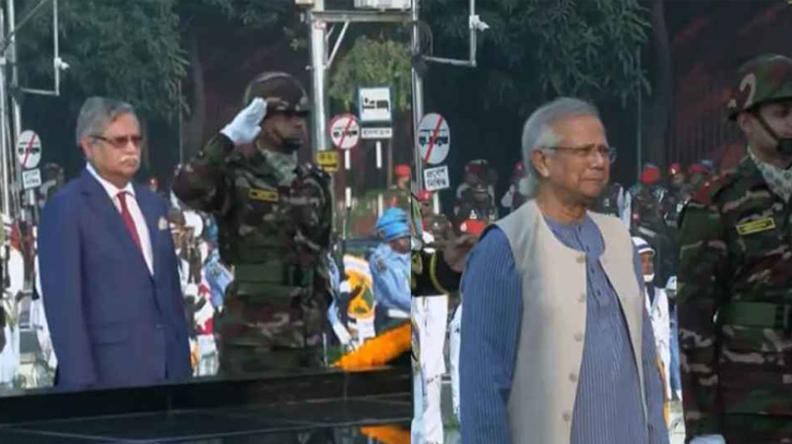 শিখা অনির্বাণে রাষ্ট্রপতি ও প্রধান উপদেষ্টার শ্রদ্ধা