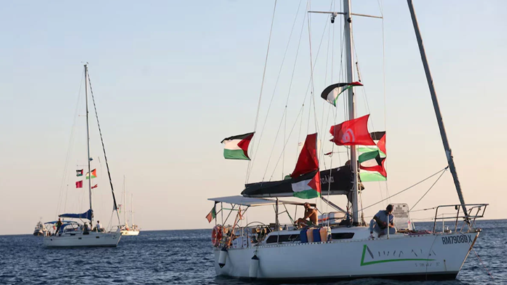 গাজামুখী এখন মাত্র ৪টি নৌযান, বাকিগুলো আটক: ফ্লোটিলা ট্র্যাকার